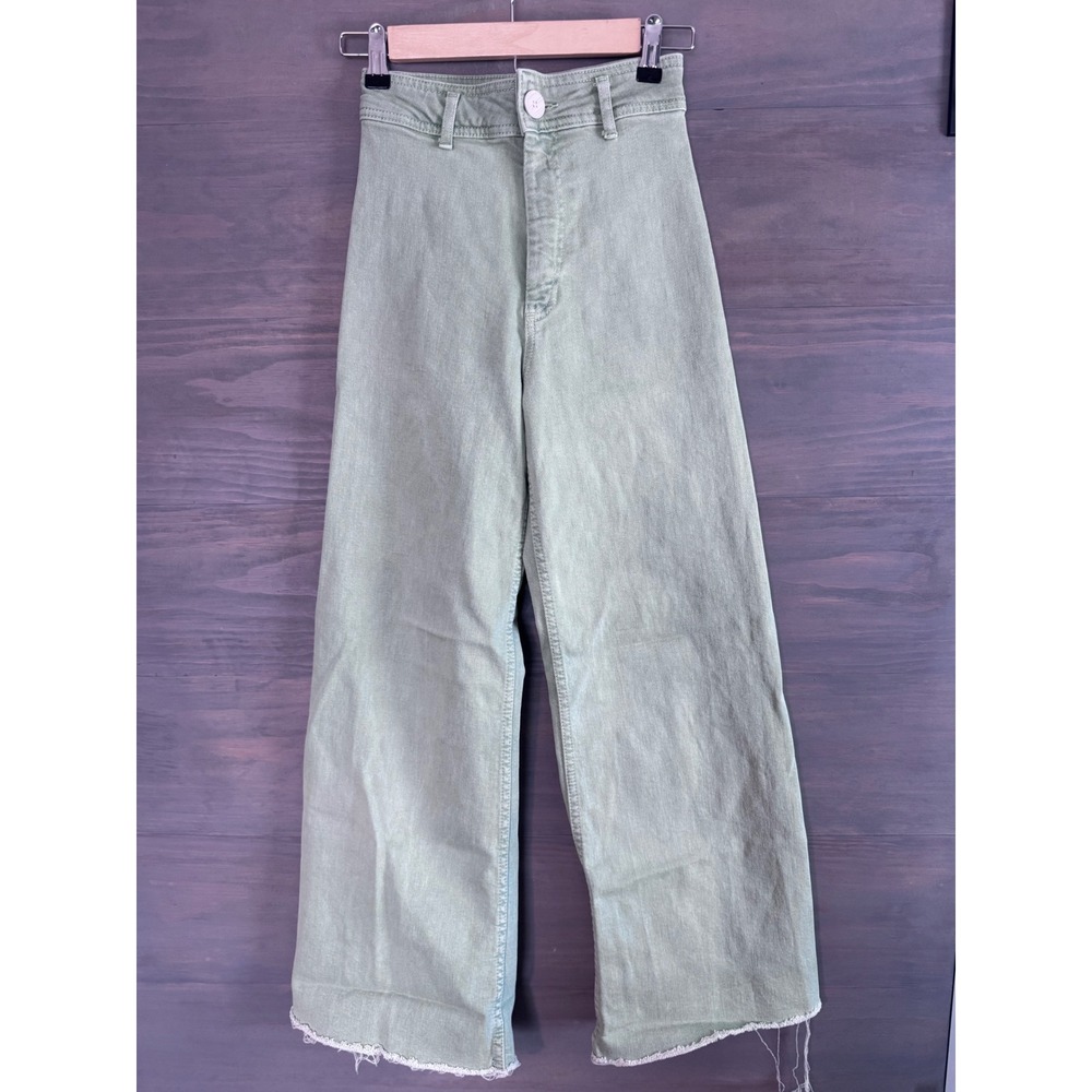 Zara The Marine Straight‎ JeansWomen's Size 0 Green - Picture 2 of 4
